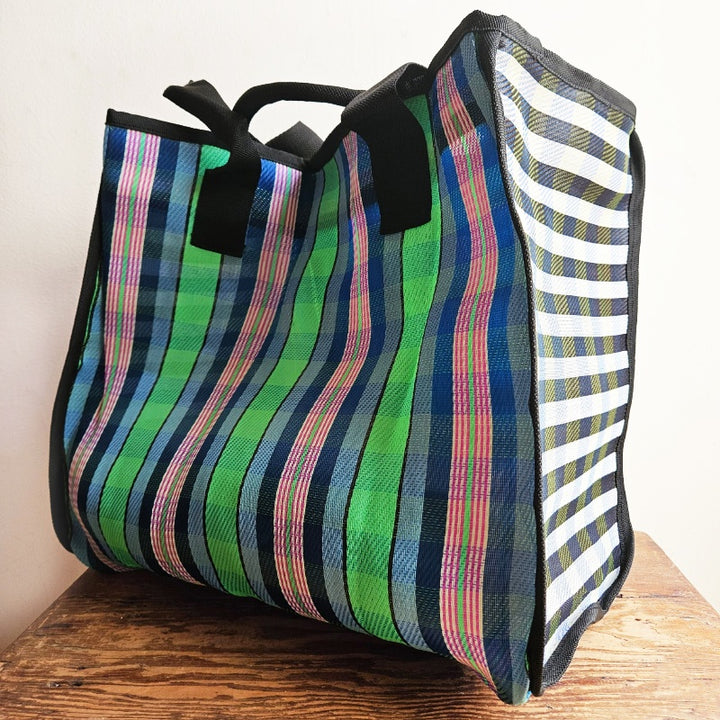 Nylon Tote Bag - Black/Green