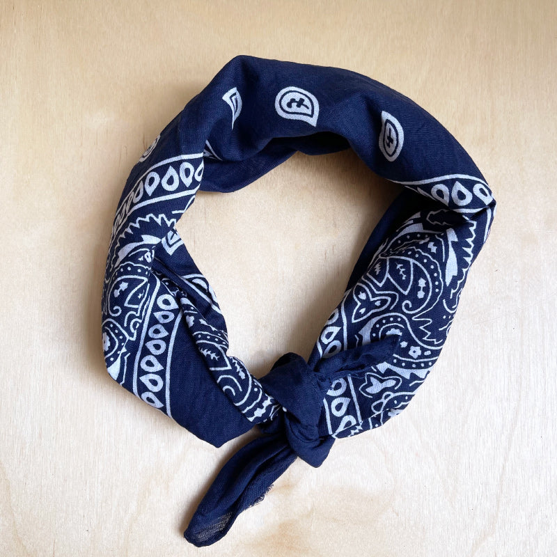 Bandana Navy Cotton Scarf pre washed