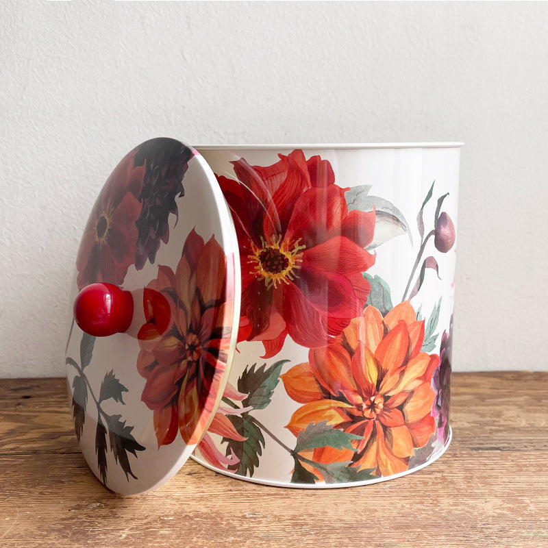 Tin Biscuit Barrel - Dahlia