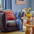 Load image into Gallery viewer, Bloomingville UDINE Throw Blue Recycled Cotton
