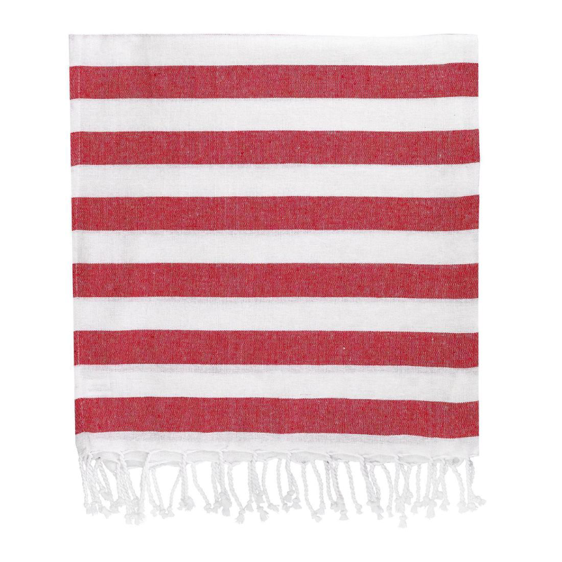 Outlet Turkish Beach Towel - Red Stripe