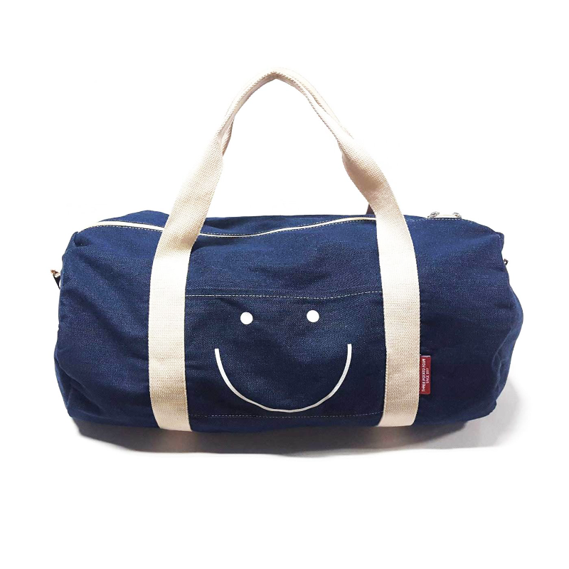 Happy Face Denim Duffle Bag