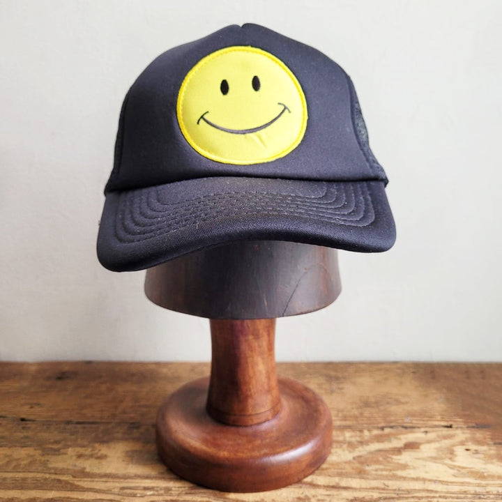 Trucker Cap Black w Smiley Face Logo