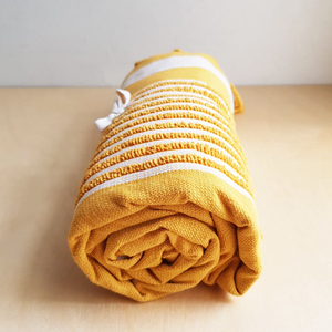 Outlet Deluxe Turkish Beach Towel - Yellow
