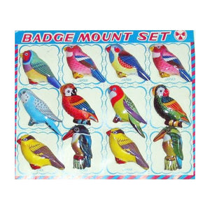 Tin Bird Badges - Assorted