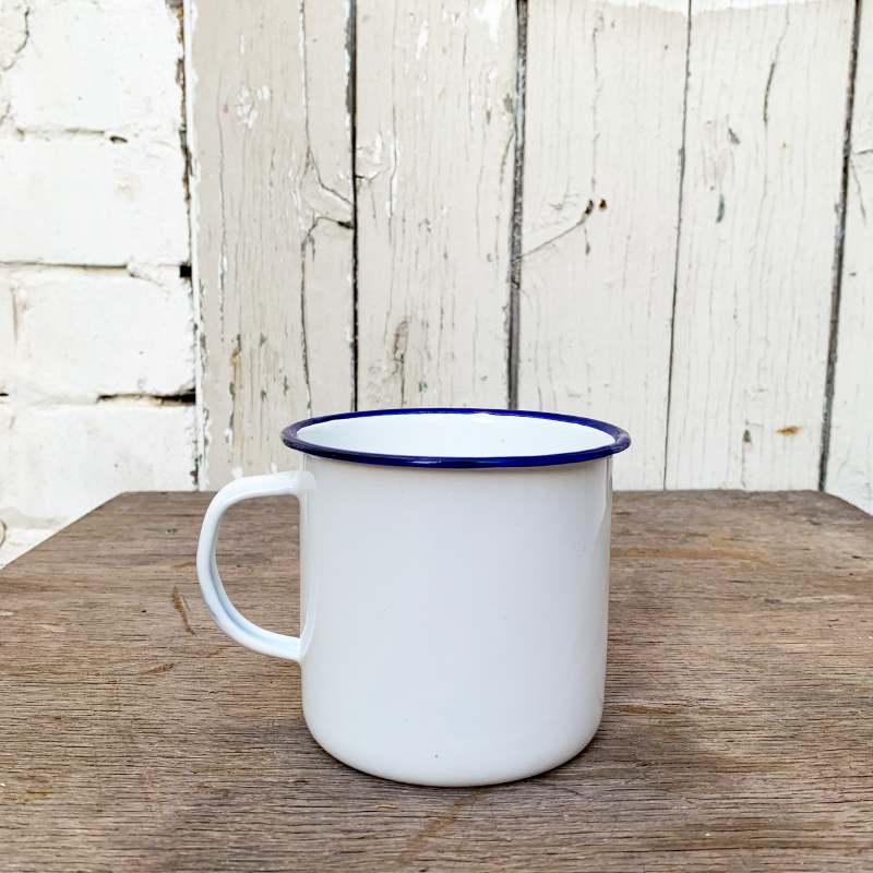 Outlet Camping Enamel Mug 9cm - White