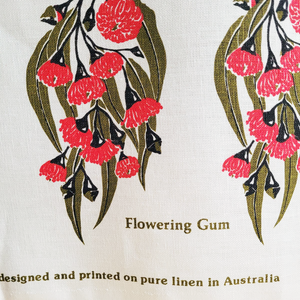 Tea Towel - Red Flowering Gum, Australian printed tea towels