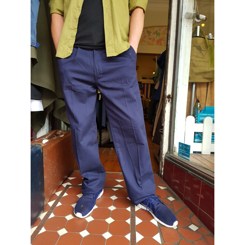 Cotton Drill Work Pants - Navy