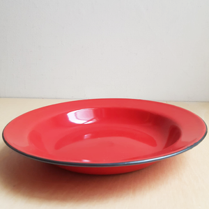 Enamel Soup Plate 24cm - Red