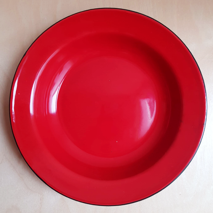 Enamel Soup Plate 24cm - Red