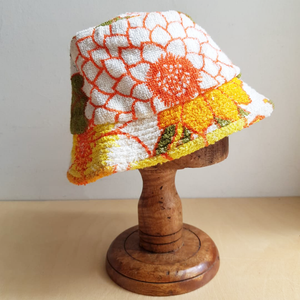 Floral Terry Hat - Yellow/Orange/Green
