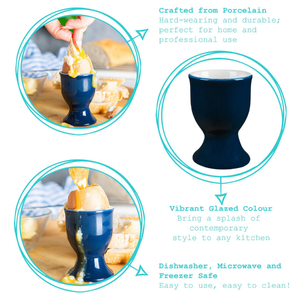 Outlet Cermaic Egg Cup - Navy