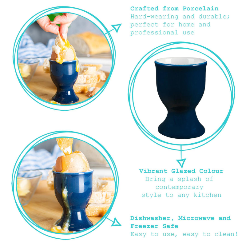 Outlet Cermaic Egg Cup - Navy