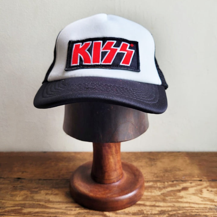 KISS Band Retro Style Trucker Cap Black with White front Panel