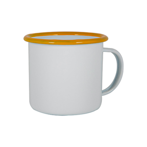 Outlet Enamel Mug - White/Yellow 375ml