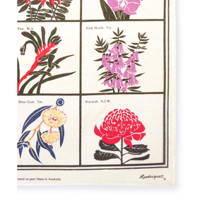 Tea Towel - Floral Emblem, Australian Wildflowers, Australian made, Australian Floral, Floral tea towel