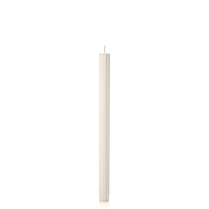 Retro Fluted Dinner Candle 30cm - Ivory