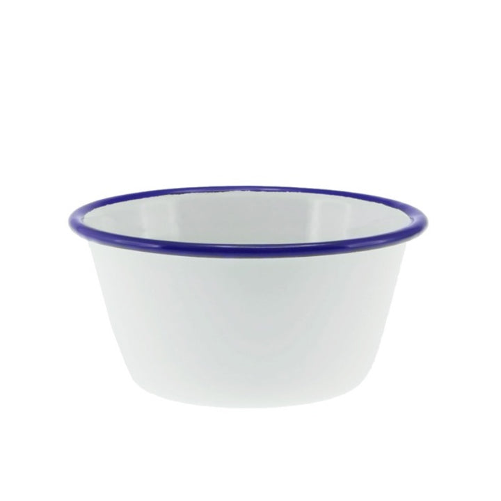 Pudding Basin 12cm - White/Blue Rim