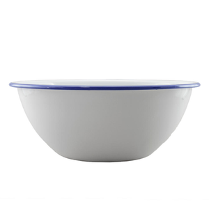 Enamel Mixing Bowl 24cm - White/Blue