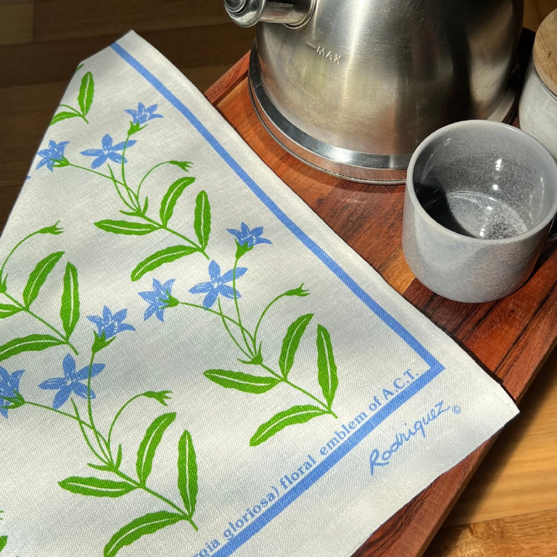 Tea Towel - Bluebell Flowers, Australian printed tea towels