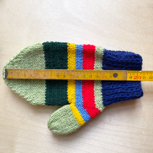 Hand Knitted Mittens - Multicolour Stripes
