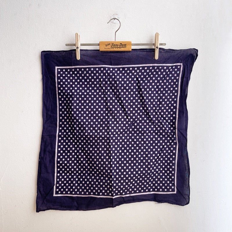 Bandana Scarf - Navy w/ White Spots