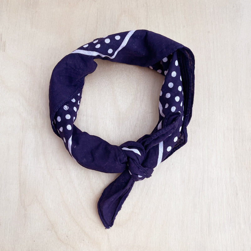 Bandana Scarf - Navy w/ White Spots