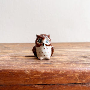 Miniature Ceramic Brown Owl