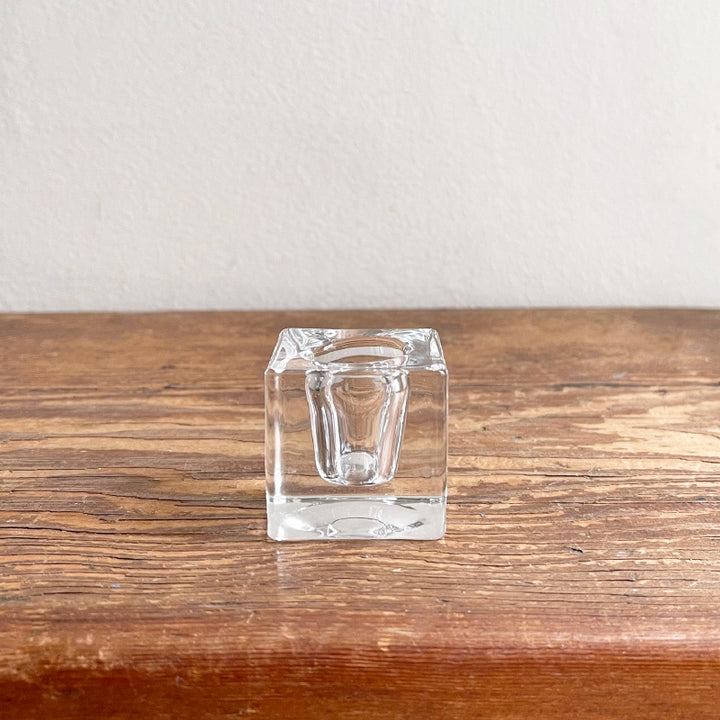 Glass Cube Candle Holder - 4cm