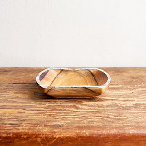 Teak Bowl with Shell Inlay