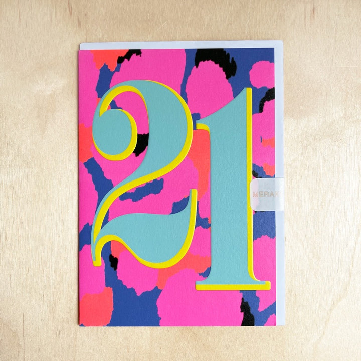 21st Birthday Card - Electric Sunshine