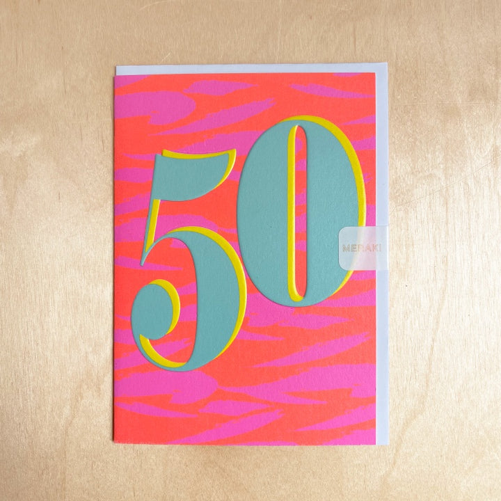 50th Birthday Card - Electric Sunshine
