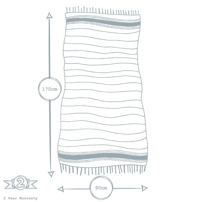 Outlet Turkish Beach Towel - Red Stripe