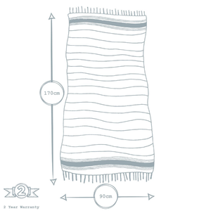 Outlet Turkish Beach Towel - Beige Stripe