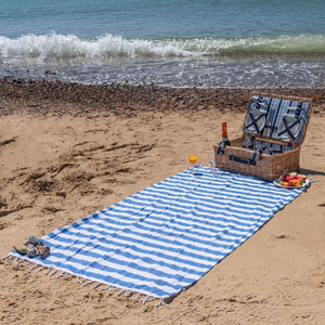 Outlet Turkish Beach Towel - Blue Stripe