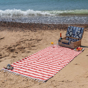 Outlet Turkish Beach Towel - Red Stripe
