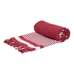 Deluxe Turkish Beach Towel - Burgundy