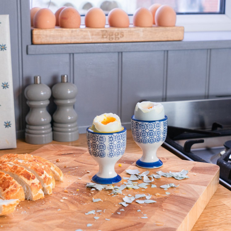 Nicola Springs Hand-Painted Egg Cup - Navy