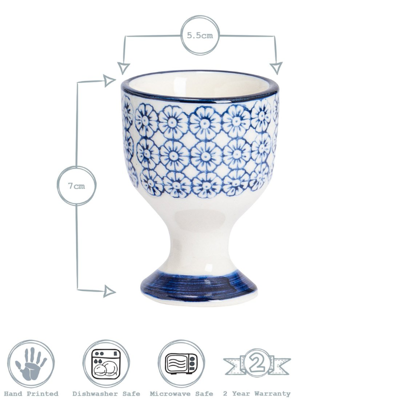 Nicola Springs Hand-Painted Egg Cup - Navy