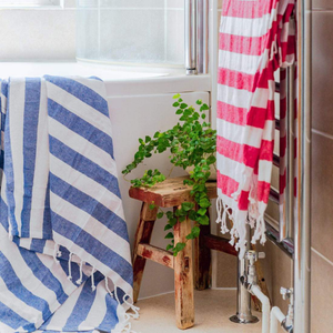 Outlet Turkish Beach Towel - Red Stripe