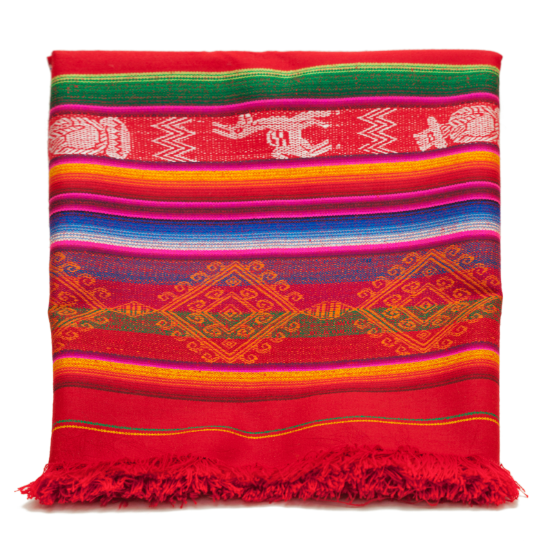 Mexican Otovalo Table Cloth - Med. Red 1.9x1.55m