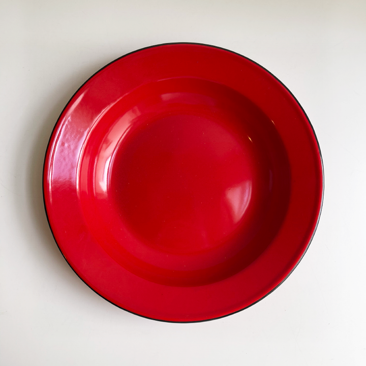 Enamel Soup Plate 26cm - Red