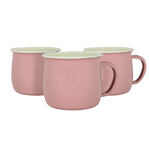 Outlet Enamel Belly Mug - Pink/Cream 375ml