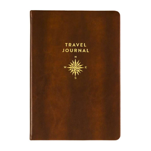 Travel Journal: Guided Brown With Gold Compass