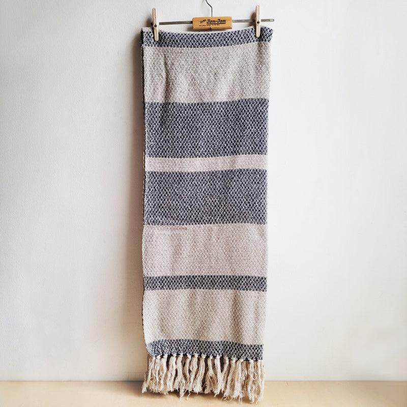 Bloomingville Recycled Cotton Throw - Blue/Natural