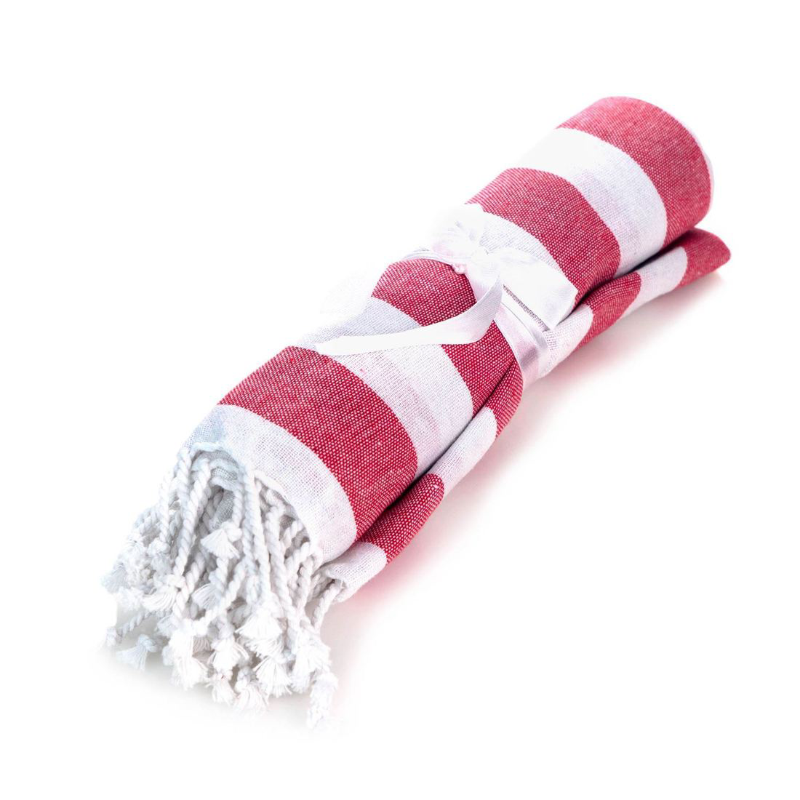 Outlet Turkish Beach Towel - Red Stripe